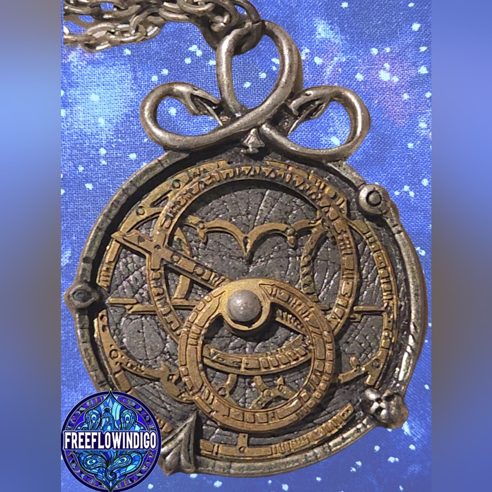 VTG 1996 | Anguistralobe | Alchemy Gothic | Steampunk Astrolabe Pendant Necklace